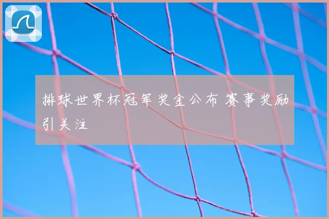 排球世界杯冠军奖金公布 赛事奖励引关注
